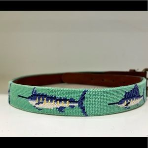 Smathers&Branson Billfish Children's Needlepoint Belt, Smathers & Branson
